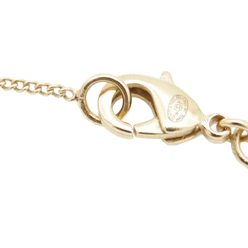 Chanel Gold Plated CC Rhinestones Pendant Necklace Gold Metal Good condition - Box View