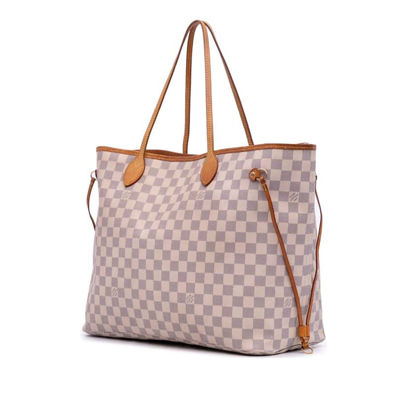 Louis Vuitton Damier Azur Neverfull GM White Canvas Good condition - Back View