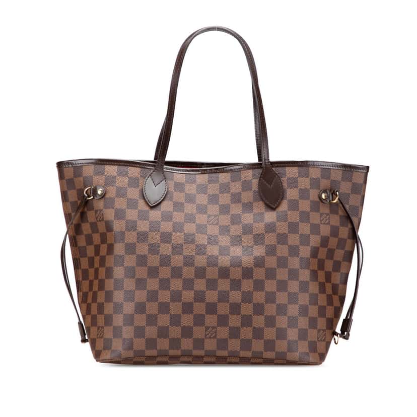 Louis Vuitton Damier Ebene Neverfull MM Brown Canvas Good condition - Front View