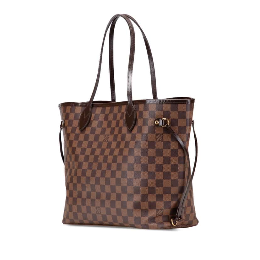 Louis Vuitton Damier Ebene Neverfull MM Brown Canvas Good condition - Back View