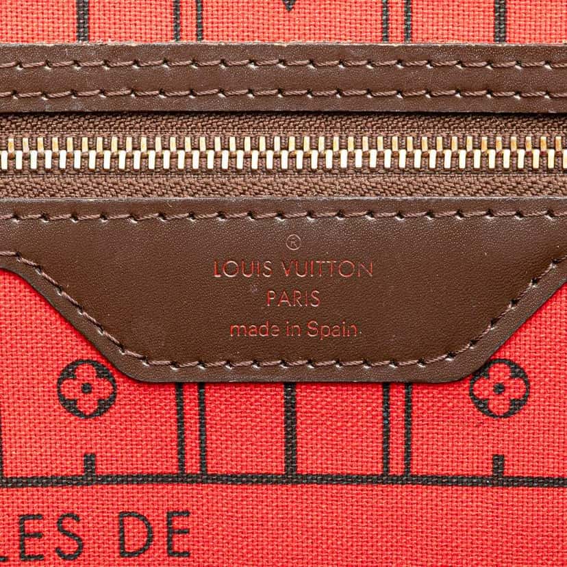 Louis Vuitton Damier Ebene Neverfull MM Brown Canvas Good condition - Box View