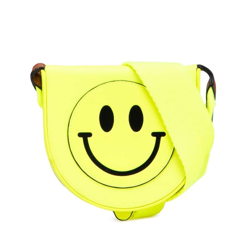 Loewe Small Smooth Calfskin Smiley Heel Crossbody Yellow Leather Very good condition - Front View