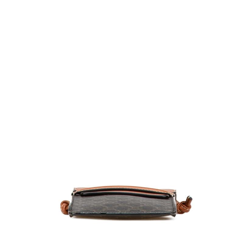 Celine Triomphe Coated Canvas Phone Pouch Flap Crossbody Brown Canvas Good condition - Inside View