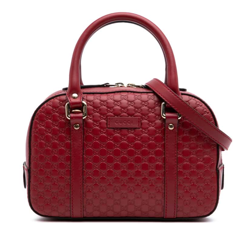 Gucci Small Microguccissima Bree Satchel Red Leather Good condition - Front View