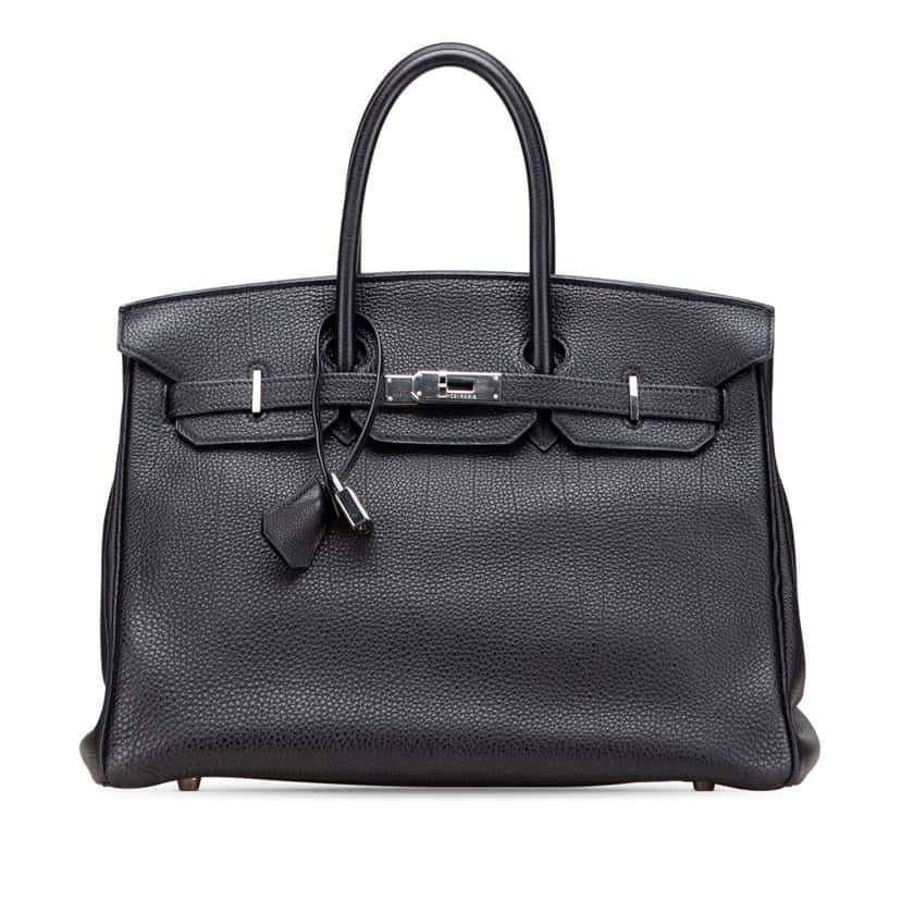 Hermès Togo Birkin Retourne 35 Black Leather Good condition - Front View