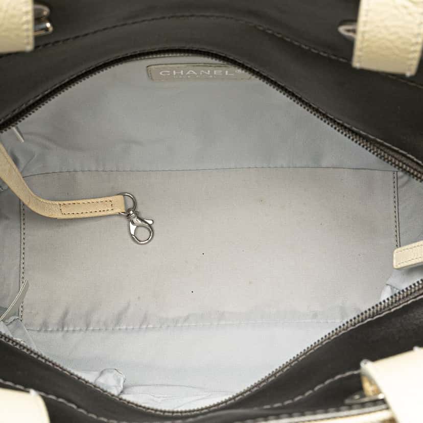 Chanel Small Bicolor Paris-Biarritz Tote Grey Canvas Good condition - Box View