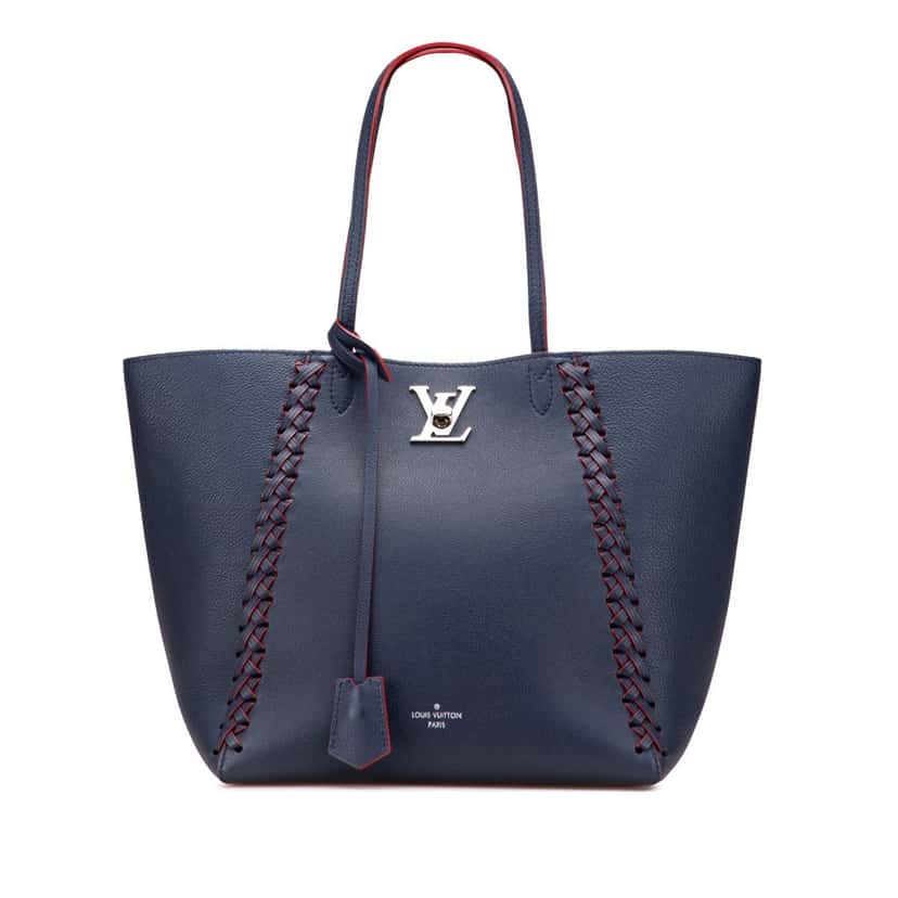 Louis Vuitton Braided Lockme Cabas Blue Leather Good condition - Front View