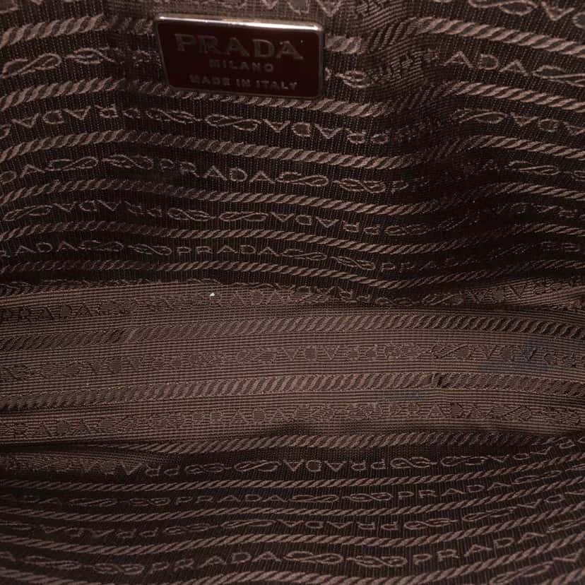 Prada Canvas Geometric Shoulder Bag Brown Canvas Good condition - Model View