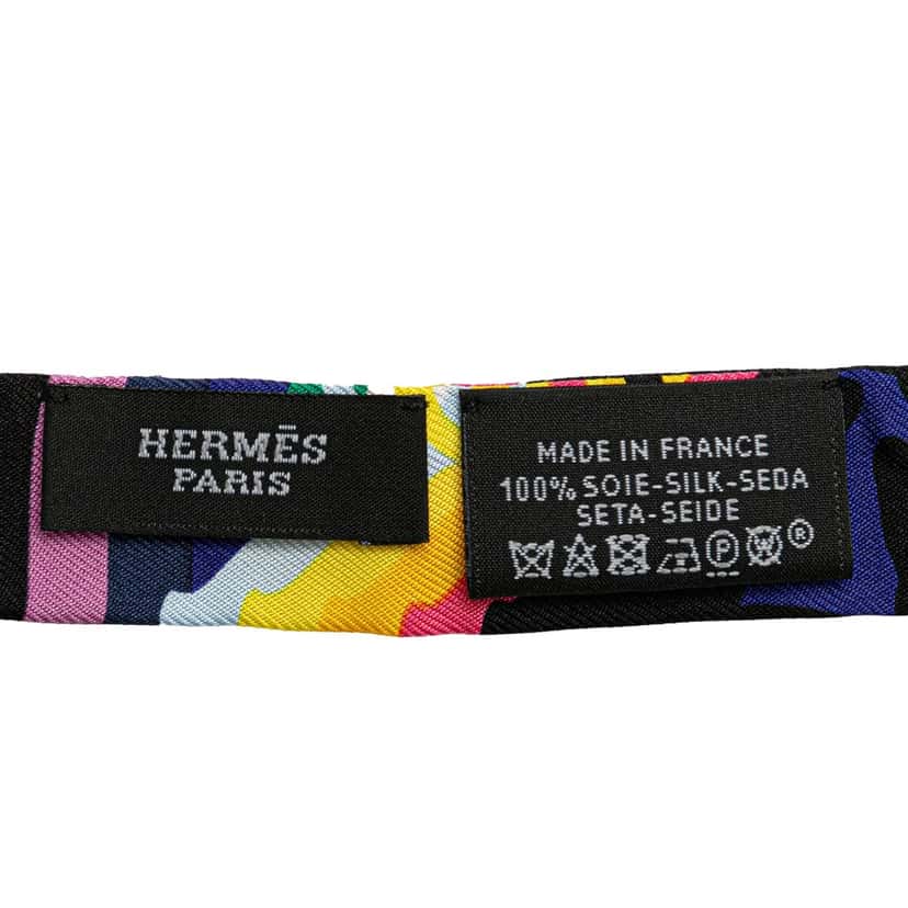 Hermès Brides de Gala Shadow Twilly Silk Scarf Blue Silk Very good condition - Inside View