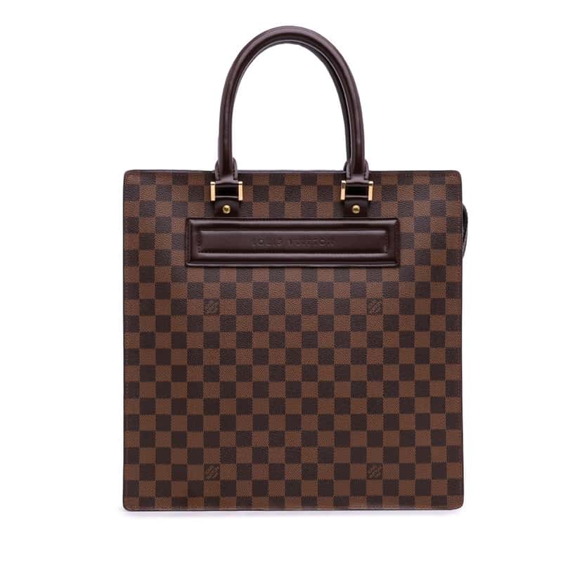 Louis Vuitton Damier Ebene Venice Sac Plat GM Brown Canvas Good condition - Front View