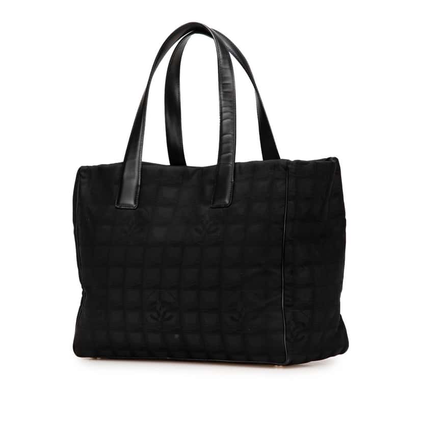Chanel New Travel Line Nylon Tote Black Good condition - Back View