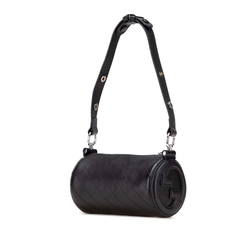 Gucci Mini Leather Blondie Barrel Shoulder Bag Black Leather Good condition - Back View