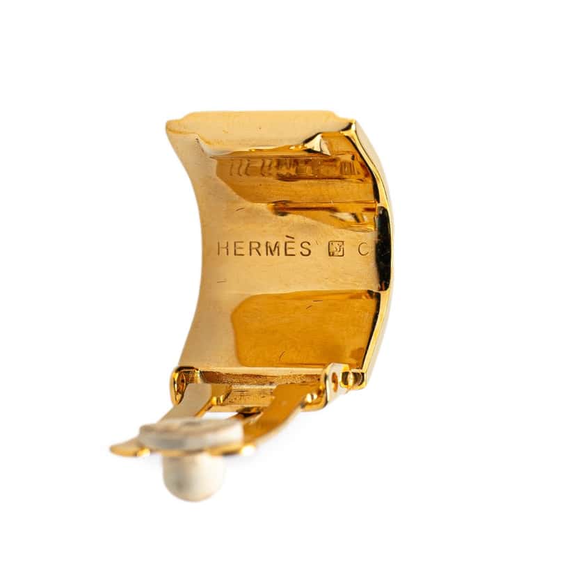 Hermès Enamel Cloisonne Flower Clip On Earrings Yellow Good condition - Inside View