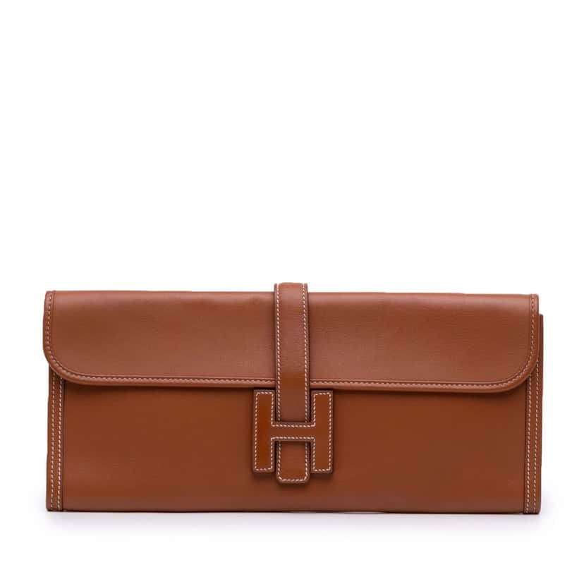 Hermès Swift Jige Elan 35 Brown Leather Good condition - Front View