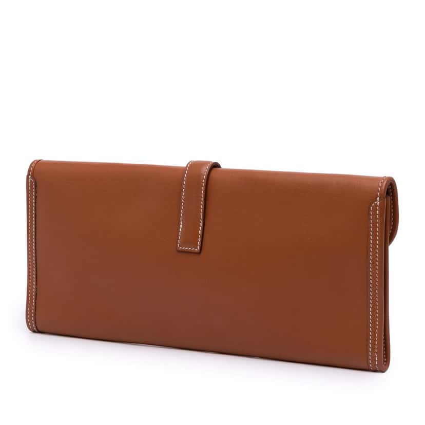 Hermès Swift Jige Elan 35 Brown Leather Good condition - Back View