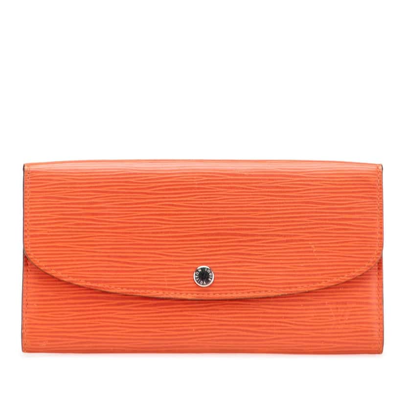 Louis Vuitton Epi Emilie Wallet Orange Leather Good condition - Front View