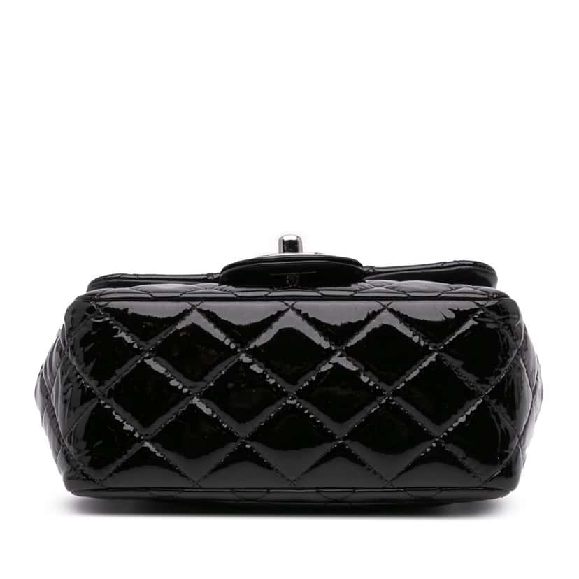 Chanel Mini Square Classic Patent Single Flap Black Leather Good condition - Inside View