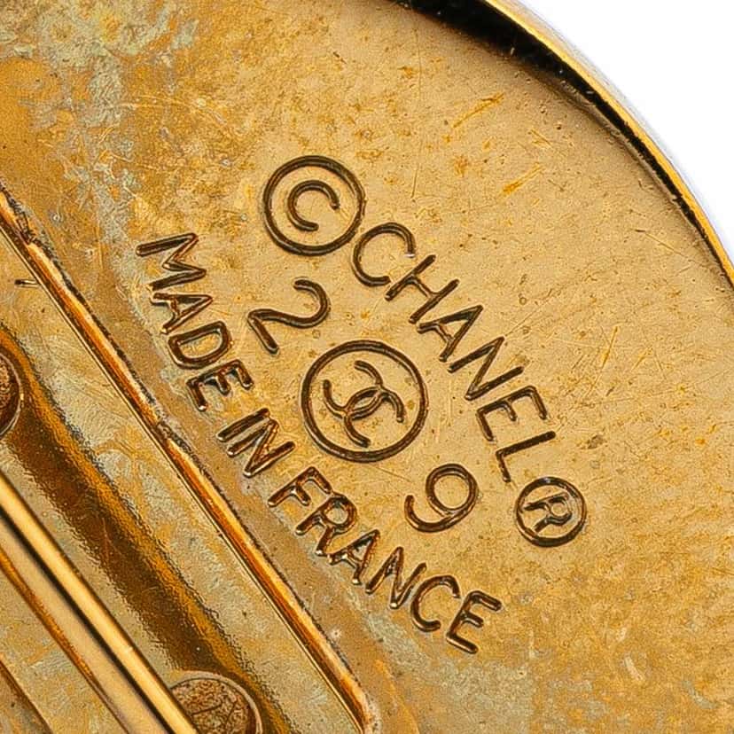 Chanel Gold Plated CC Quilted Flap Bag Brooch Gold Metal Good condition - Inside View