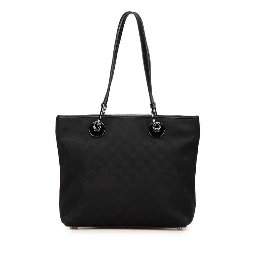 Gucci GG Canvas Eclipse Tote Black Canvas Good condition - Front View