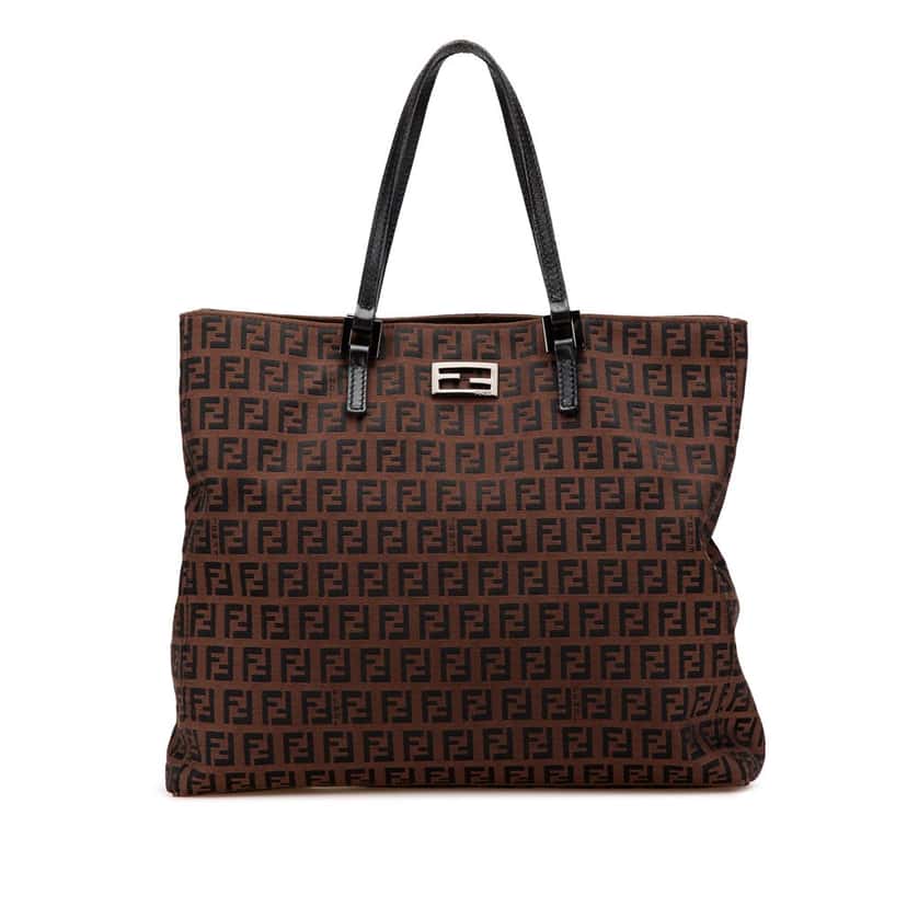 Fendi Zucchino Canvas Tote Brown Canvas Good condition - Front View