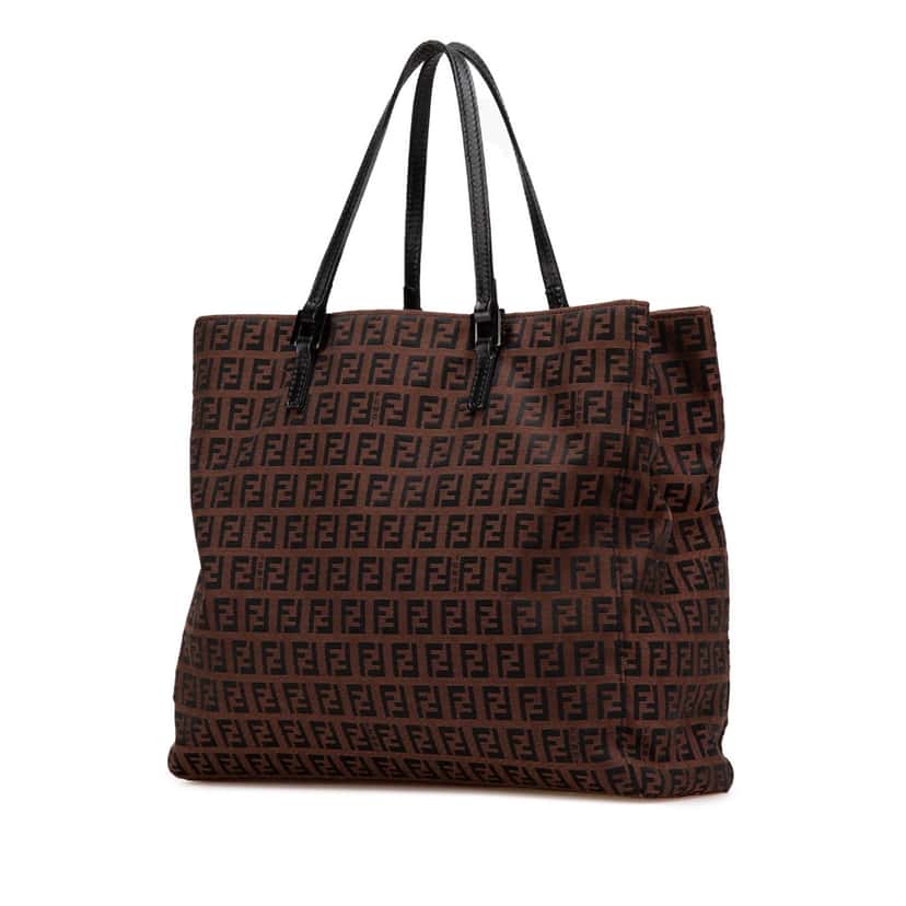 Fendi Zucchino Canvas Tote Brown Canvas Good condition - Back View