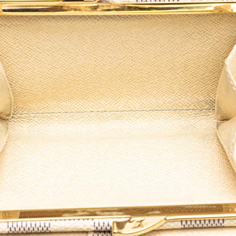 Louis Vuitton Damier Azur Porte Monnaie Billets Viennois White Canvas Good condition - Model View