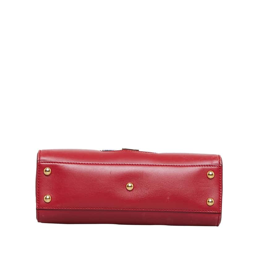 Gucci Sylvie Web Top Handle Satchel Red Leather Good condition - Model View