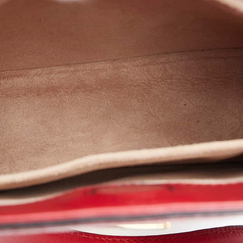 Gucci Sylvie Web Top Handle Satchel Red Leather Good condition - Box View