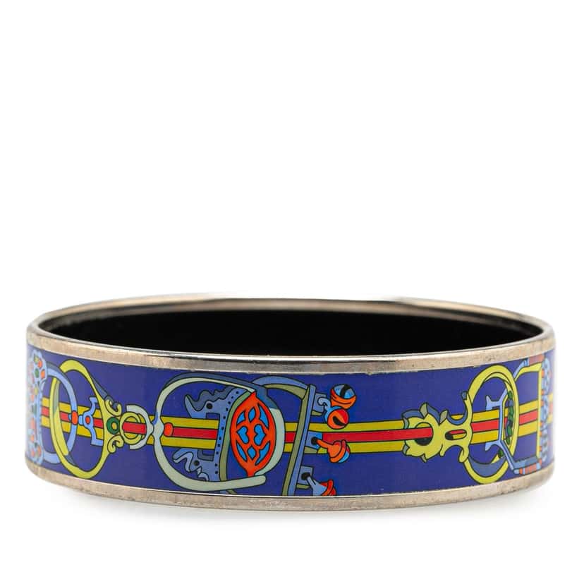 Hermès Wide Cloissone Enamel Bangle 65 Blue Good condition - Inside View