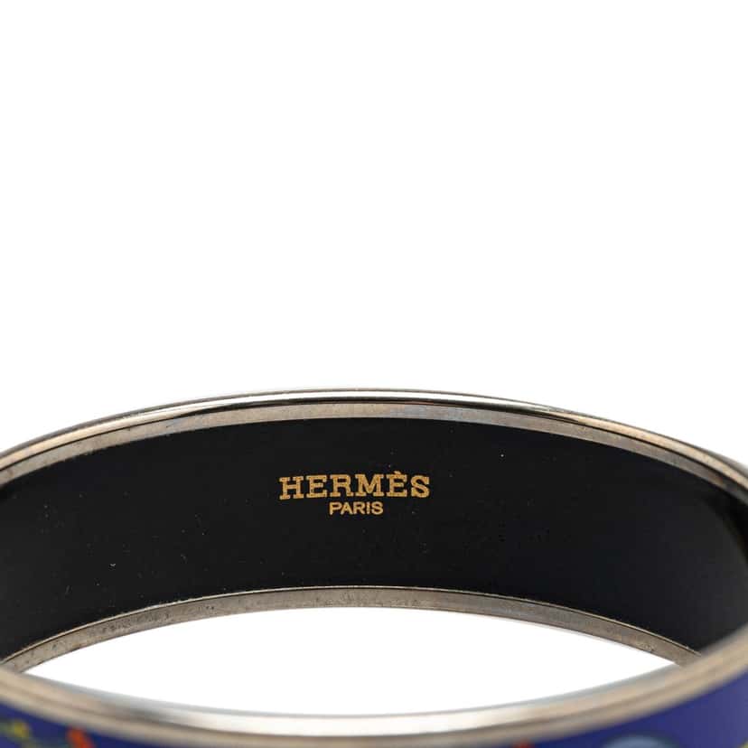Hermès Wide Cloissone Enamel Bangle 65 Blue Good condition - Model View