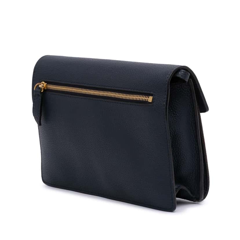 Burberry Small Leather and House Check Canvas Derby Macken Crossbody Blue Canvas Good condition - Back View