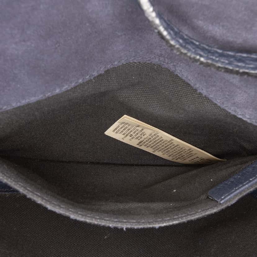 Burberry Small Leather and House Check Canvas Derby Macken Crossbody Blue Canvas Good condition - Box View