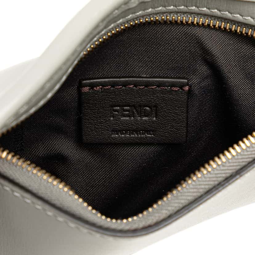 Fendi Leather Phone Pouch Crossbody Grey Leather Good condition - Box View