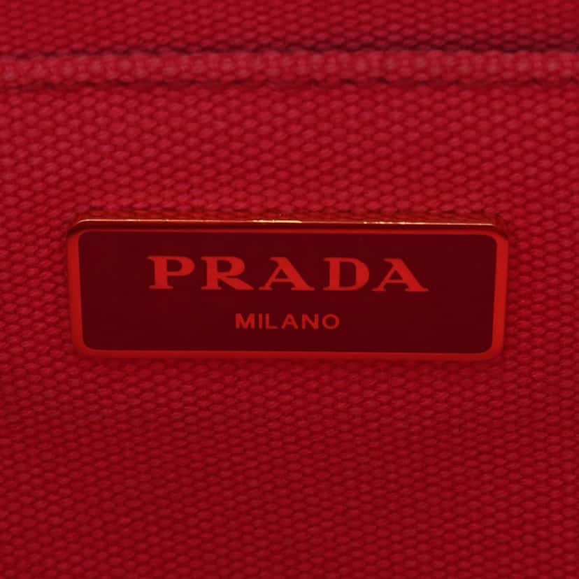 Prada Small Canvas Canapa Logo Satchel Pink Canvas Good condition - Box View