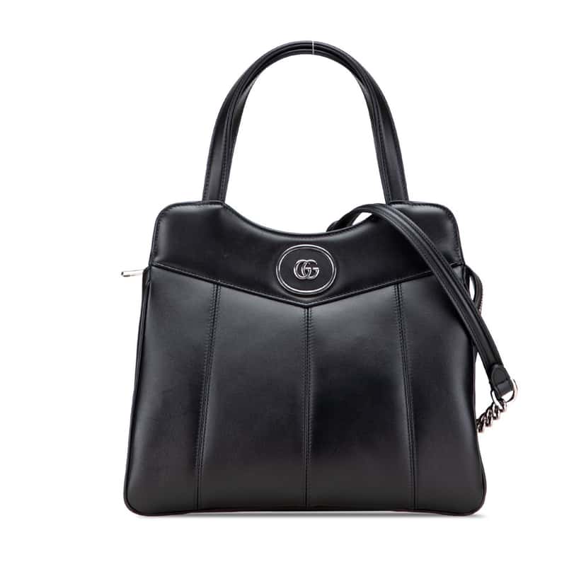 Gucci Small Leather Petite GG Tote Black Leather Good condition - Front View