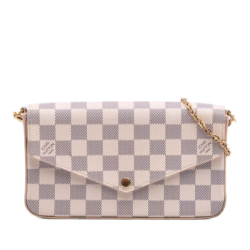 Louis Vuitton Damier Azur Pochette Felicie White Canvas Good condition - Front View