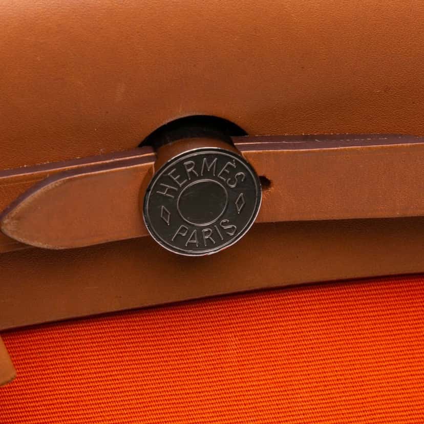 Hermès Toile Herbag Zip 31 Orange Canvas Good condition - Box View