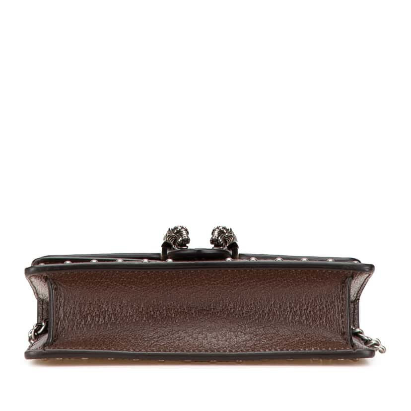 Gucci Super Mini GG Supreme Studs Dionysus Crossbody Brown Canvas Good condition - Inside View