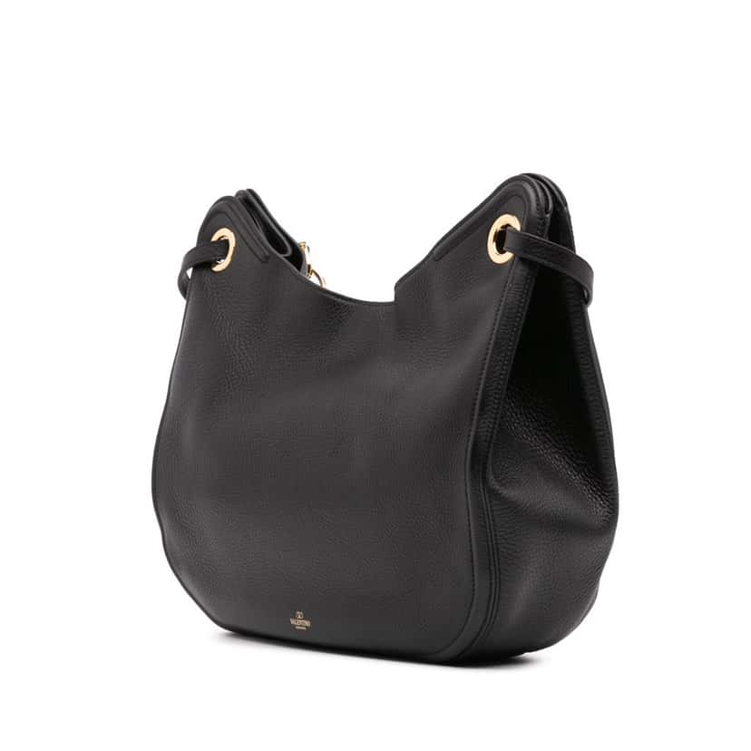 Valentino Leather Vlogo Gate Shoulder Bag Black Leather Good condition - Back View