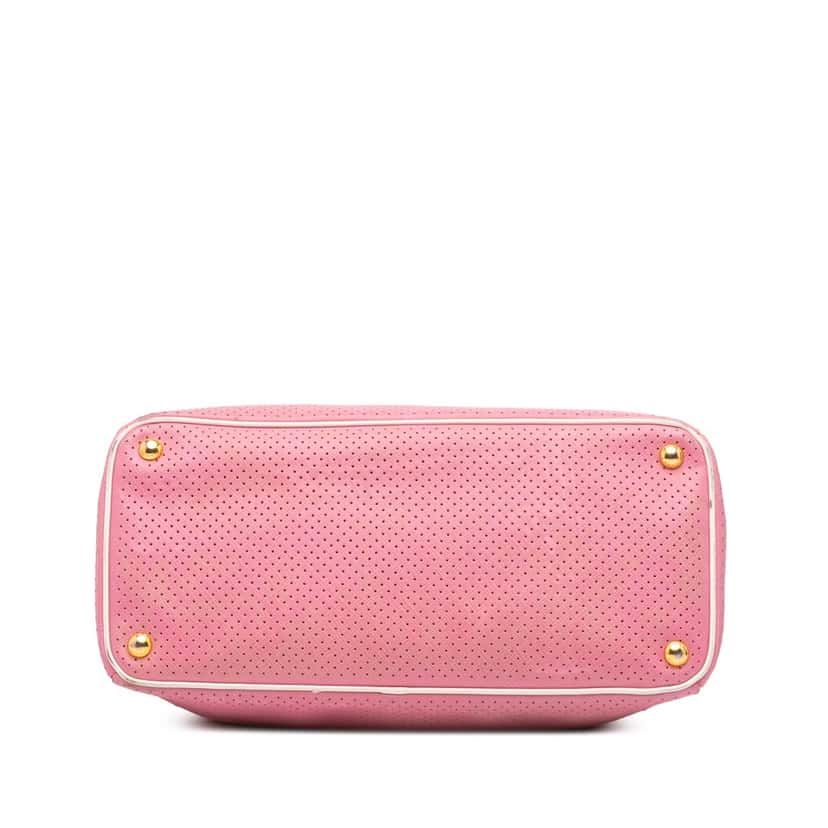 Prada Perforated Saffiano Galleria Tote Pink Leather Good condition - Inside View