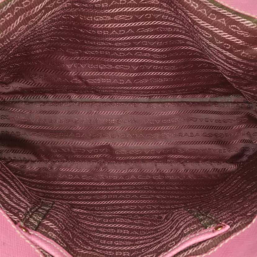 Prada Perforated Saffiano Galleria Tote Pink Leather Good condition - Box View