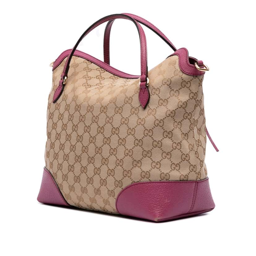 Gucci Medium GG Canvas Bree Satchel Brown Canvas Good condition - Back View