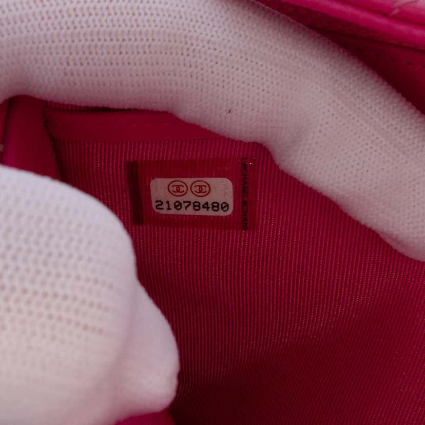 Chanel CC Quilted Caviar Long Wallet Pink Leather Good condition - Box View