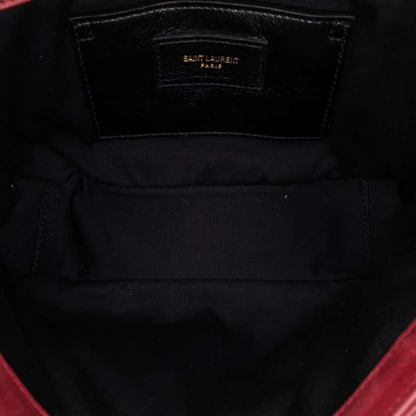 Saint Laurent Medium Iridescent Calfskin Triquilt Monogram College Bag Red Leather Good condition - Model View