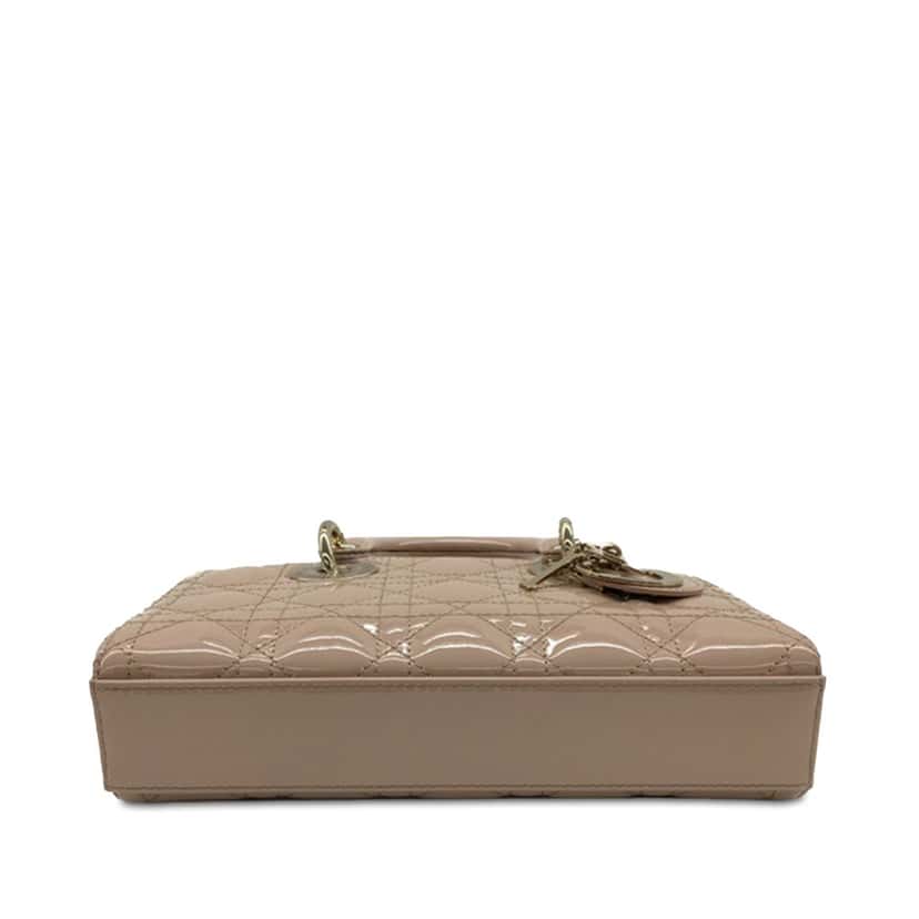 Dior Small Patent Cannage Lady D-Joy Brown Leather Very good condition - Model View