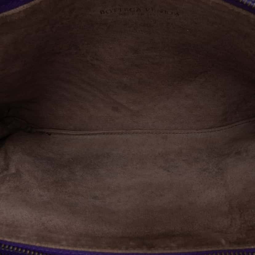 Bottega Veneta Nappa Intrecciato Triple Zip Shoulder Bag Purple Leather Good condition - Box View