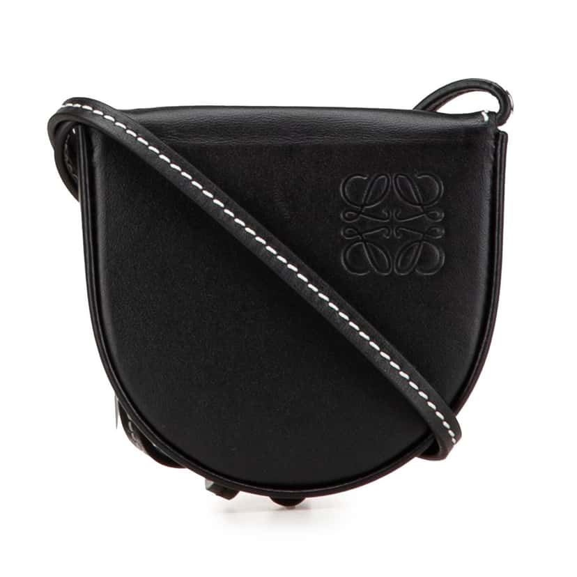Loewe Mini Soft Calfskin Heel Pouch Black Leather Good condition - Front View