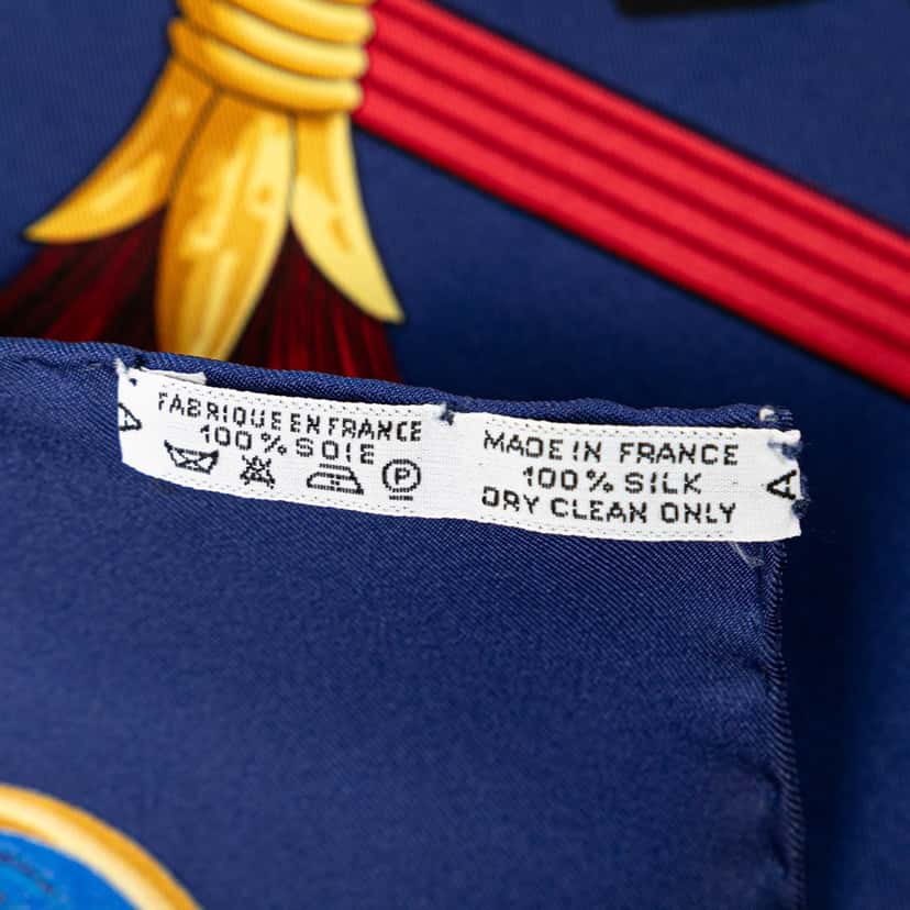 Hermès Scarabees Et Pectoraux Silk Scarf Blue Silk Good condition - Model View