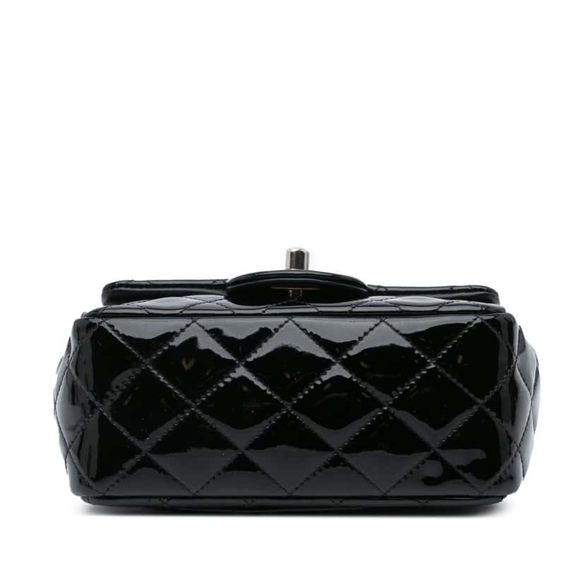 Chanel Mini Square Classic Patent Single Flap Black Leather Good condition - Inside View
