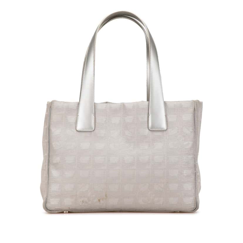 Chanel New Travel Line Nylon Tote Grey Fair condition - Front View